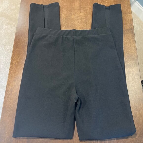 Zara High Rise Ribbed Leggings Women's Size XL Front Slit Elastic Waist Workwear - Picture 6 of 10